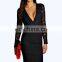 V neck Sheer crochet overlay dress bodycon dress lace long dress for ladies