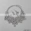 Antique Silver Hammered Oval Shape Statement Necklace And Earring Set