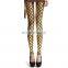2017 golden fish and snake skin print fitness leggings for evening club sexy fashion women