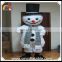 Lovely snowman mascot costume, three person snowman fur costume for adult