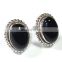 Black onyx stud earrings Wholesale stud earrings Color gemstone earrings