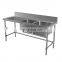 Customized Restaurant 201 304 Stainless Steel Kitchen Work Table with under shelf