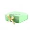Luxury Custom High-grade Printed Bright Green Glossy Lamination Clothing Cardboard Coated Paper Gift Box With Ribbonn