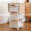 Foldable Ironing Board Solid Wood Cabinet Folding Top Center Rattan Storage Basket