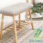 New product natural style bamboo shoe rack bench with cloth cushion seat shoe store bench