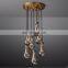 Luxury Water Drop Decorative Modern Long Multi Light Led High Ceilings Crystal Staircase Chandeliers Light