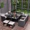garden outdoor Nordic X sofa MDF tempered glass stainless steel new design dining table garden set