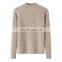 Custom Rib Knit 100% Cashmere Sweater for Ladies Solid Color Jumper with Crew Neck for Fall and Winter Features Front Logo