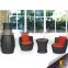 Gold supplier wholesale black color rattan furniture philippines with red cushion