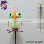 metal colorful garden decor glow in dark owl stakes