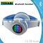 Bluetooth wireless LED headphone with memory card and FM radio function headset