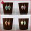 New gold electroplated natural clear crystal quartz gemstone arrowhead earring