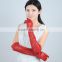 Women wear fashion sheep long leather touch gloves in Red