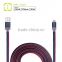 leather weave cable for iphone 5 charger cable with data transmission