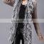 fashion and warm ladies fur collar cardigan sweater