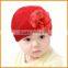 Autumn Korean hand knitted children's hats Satin Mesh Flower Baby Baby Hat MZ054