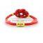 2015 Creative Flower Knot Design Genuine Snakeskin Stitched Leather Women Red Bracelets With Gold Clasp and Beads