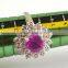8 MM Ruby Star Sapphire Ring Lab-Created Sterling Silver 92.5 Size 7