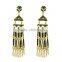 Fashion earings for women 2016 chandelier bead drop crystal gold earring/sterling silver earring
