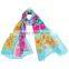 Classic Flower print Hot Sale Whole Sale Chiffon Scarf In stock
