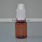 10ml amber blue clear PET bottle with child evident cap