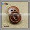 fisheye hole brown round wood shirt button