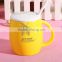 Yellow barrel shape porcelain beer mug for sublimation with ceramic lid and spoon                        
                                                                                Supplier's Choice