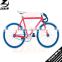 700C single speed aluminum alloy red frame blue rim track road city men's bike bicycle cycle cycling