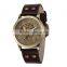 vintage genuine leather antique style man bronze automatic mechanical watch relojes