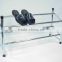 Homestar 2 Tier Stackable Metal Tubular Shoe Rack and 2 tier chrome wire shoes storage,shoes display rack