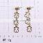 2016 new arrival fashion popular design gold teddy bear shaped charm drop earrings