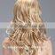 Synthetic natural blonde long curly hair wigs factory wholesale