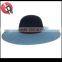 wool Korean fashion wide brim floppy hats wine and royal blue double color