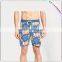 Orange floral 100% polyester cargo shorts