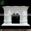 French style white marble fireplace mantel for sale