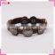 Teen leather bracelet with badge, leather cuff bracelets wholesale