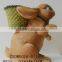 Resin Cute Rubbit Figurine Flower Pot Craft for Garden Decoration