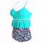 2017 hot selling latest new design high waist swim wear