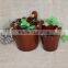 China handmade red mini decorative wood pellet bucket with handle