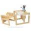 3 in 1 Children's Multifunctional beech wood kids table and chairs set of 2 also can as nest coffee table table and chair