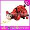 2015 Funny Kids Pull String Karting Toy,Dog design Children Wooden Scrat Pull Toy,Christmas wooden pull and push toy WJ276115