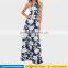Summer vintage sexy sleeveless off shoulder floral printed long vestidos ladies causal maxi dresses for beach party wear