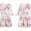 Women New Fashion Autumn European style floral print half sleeve casual fit and flare dress