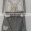 baby girls grey color printed and embroidered bib pants