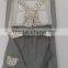 Baby Girls Grey Color Printed and Embroidered Bib Pants