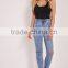 Custom Women Plain Black Cotton Spandex Slim Fit Ladies Basic Black Racer Back Bodysuit