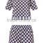 Custom Design Women Summer Pajamas Black Gingham Pyjama Plaid PJ Set