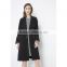 2018 fashion women classical black plain collar belted long trench coat