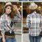 High quality fancy check slim fit shirts for beautiful ladies