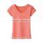 100% Cotton Custom Plain No logo v-neck T-shirt
